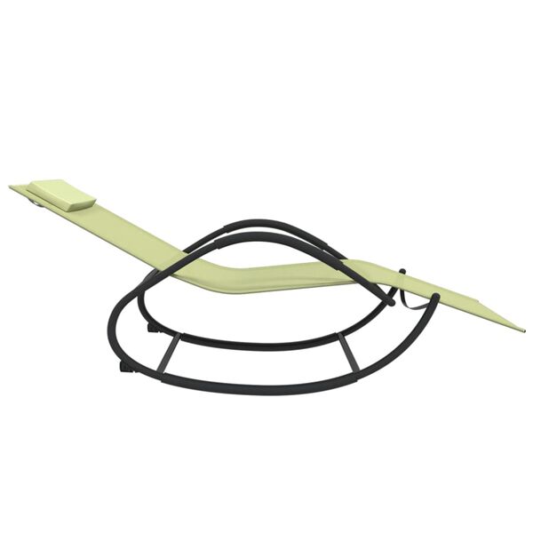 vidaXL kiikuv lamamistool, kreemjas, teras ja tekstileen