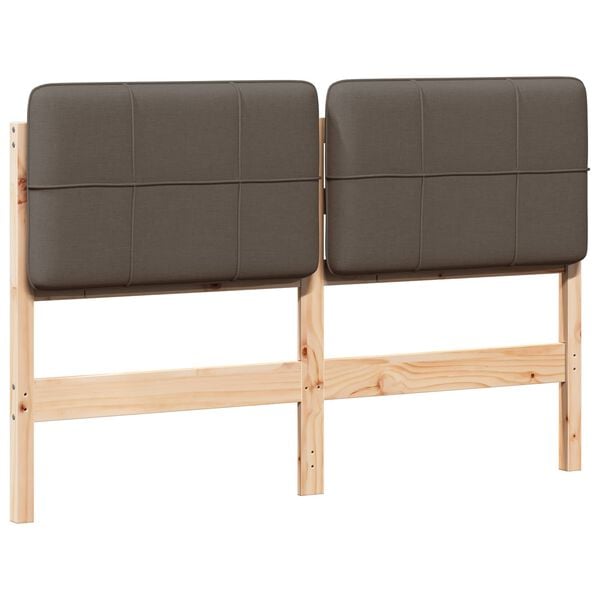vidaXL Polsterdatud voodiots peaga Pruun ja taupe 140 cm Tahke m&auml;nd