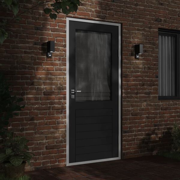 vidaXL anduriga õue seinavalgusti, must, survealumiinium