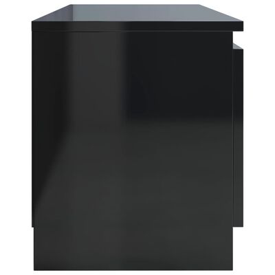 vidaXL telerikapp, kõrgläikega must, 120 x 30 x 35,5, puitlaastplaat