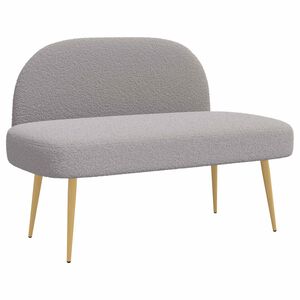vidaXL Polsterdatud pink seljatoega Helehall 110 x 60 x 76 cm Boucl&eacute;
