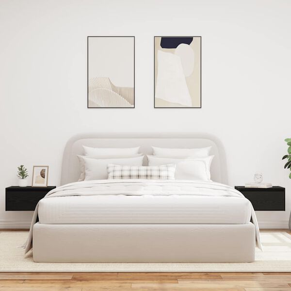 vidaXL seinale kinnitatavad öökapid LED-tuledega 2 tk, must tamm