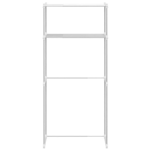 vidaXL Pesumasina riiul riiuliga Valge 70 x 27 x 136 cm Alumiinium