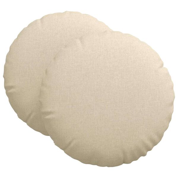 vidaXL Istumispatjad 2 pcs cream &Oslash;80 x 29 cm kangas
