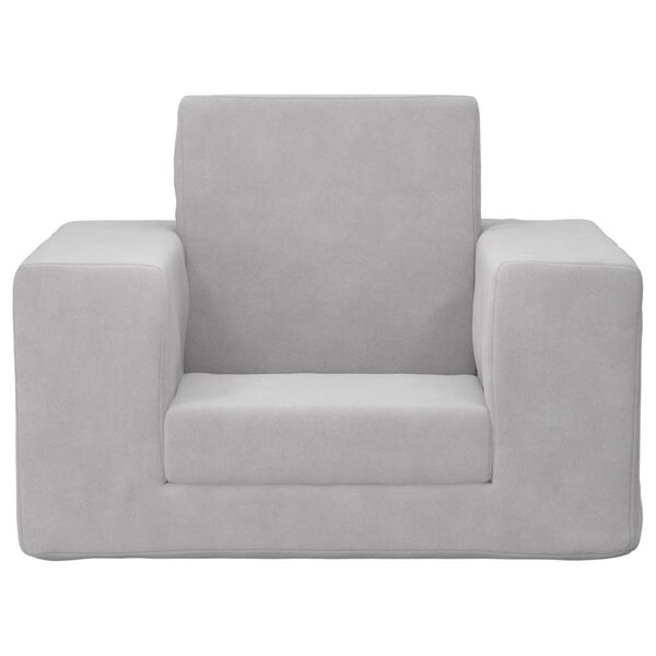 vidaXL laste diivanvoodi, helehall, pehme pl&uuml;&uuml;s