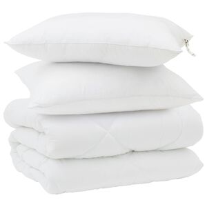 vidaXL Talve tek padjaga 3 pcs Valge Mikrofiiber