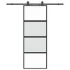vidaXL l&uuml;kanduks riistvara komplektiga must 76x205 cm karastatud klaas