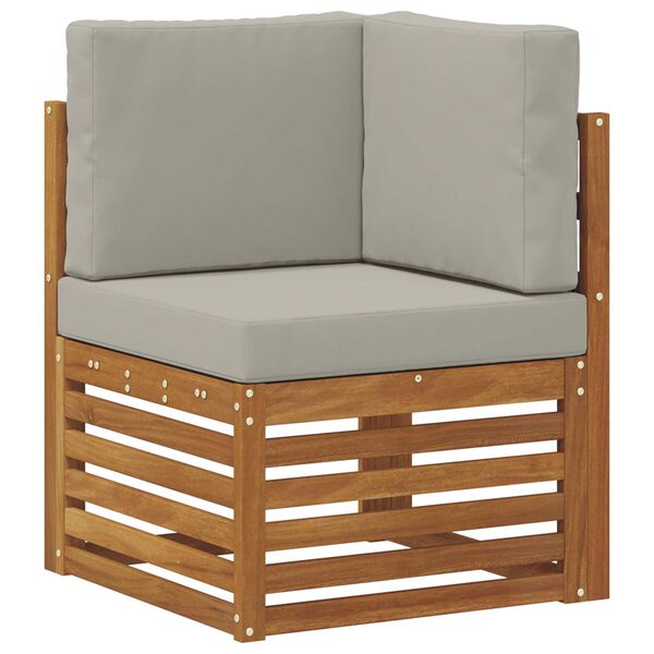 vidaXL Nurgadiivanikomplekt padjaga 6 pcs Looduslik ja Hele Hall