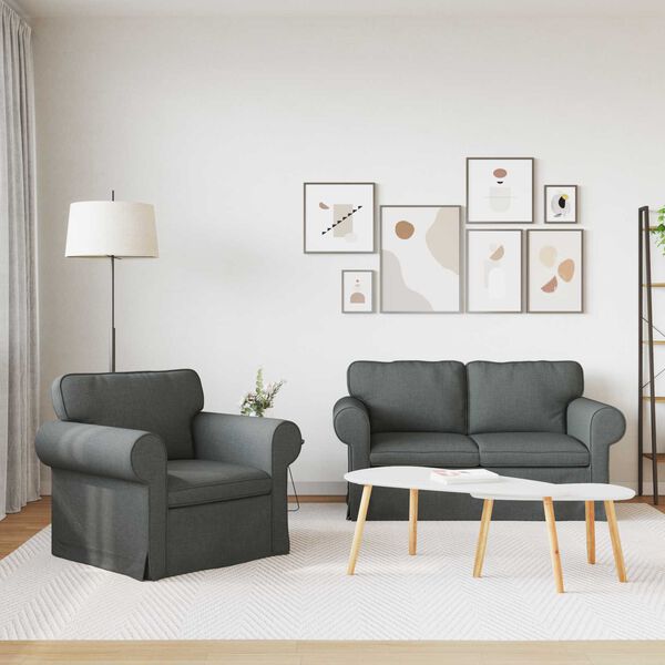 vidaXL Diivanikomplekt 2 pcs Tumehall 155 x 82 x 80 cm kangas