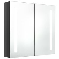 vidaXL LED vannitoa peegelkapp, läikega hall, 62 x 14 x 60 cm