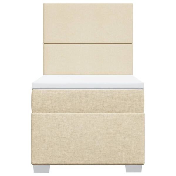 vidaXL kontinentaalvoodi madratsiga, kreemjas, 80x200 cm, kangas