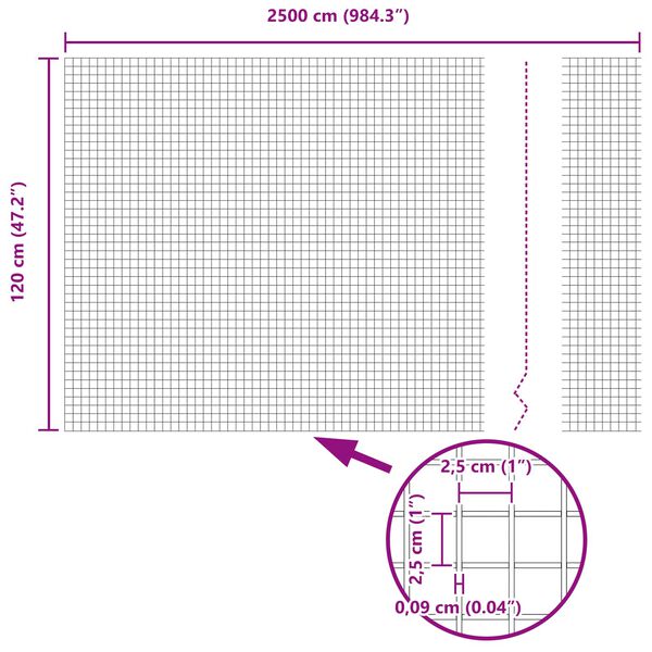 vidaXL Keevitatud Traadi Aed Roheline 1.2 x 25 m Teras