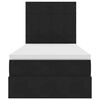 vidaXL LED-valgusega hoiuvoodi madratsiga peaga Must 90 x 200 cm Samet