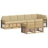 vidaXL V&auml;li diivanikomplekt 8 pcs Valge ja Beez 306 x 128,5 x 73 cm