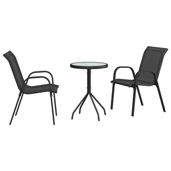 vidaXL Aia Bistroo Komplekt 3 pcs Must Teras