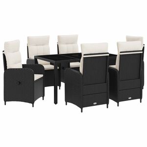vidaXL &Otilde;ues&ouml;&ouml;gi komplekt 7 pcs Must ja kreemvalge 150 x 90 x 75 cm