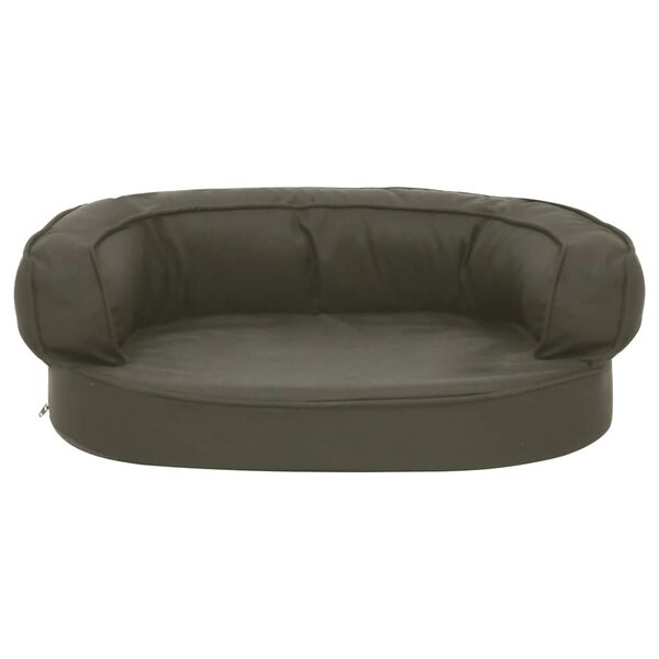 vidaXL ergonoomiline koeravoodi, 60x42 cm, linane välimus, tumehall