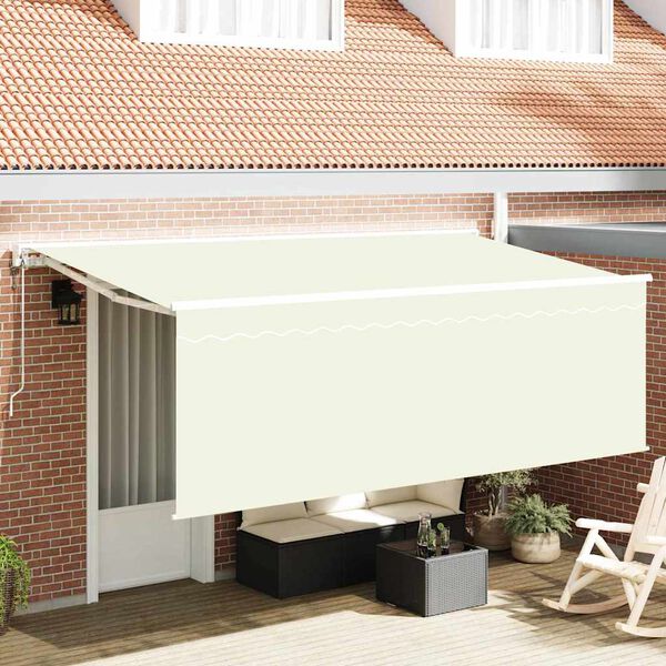 vidaXL K&auml;igukohandatav varikatus cream 350 x 200 cm