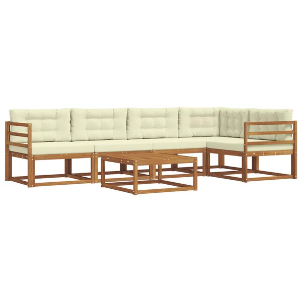 vidaXL V&auml;li diivanikomplekt padjaga 6 pcs Looduslik ja kreem