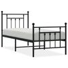 vidaXL metallist voodiraam peatsi ja jalutsiga, must, 75 x 190 cm