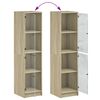 vidaXL kõrge kapp klaasustega, Sonoma tamm, 35 x 37 x 142 cm