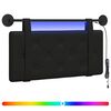 vidaXL Rippuv voodipeats LED-valgustusega Must Kunstnahk