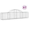 vidaXL kaarekujulised gabioonkorvid 7 tk, 200x30x40/60 cm, raud