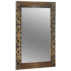 vidaXL Seinapeegel Ristk&uuml;lik P&auml;hklipruun 70 x 50 cm Tehispuit ja klaas