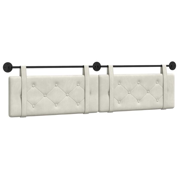 vidaXL Rippuv Peatoe Seinale kinnitatav cream 210 x 55 x 5 cm Samet