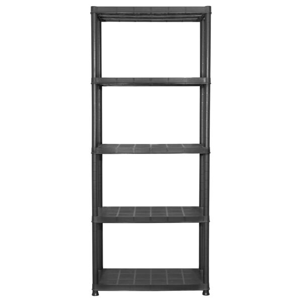 vidaXL hoiuriiul 5-korruseline, must, 71 x 38 x 170 cm, plast