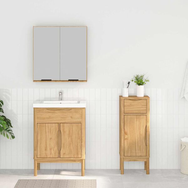 vidaXL Vannitoa m&ouml;&ouml;bleset sahtliga 2 pcs Vahapruun Kindel m&auml;nnipuidust