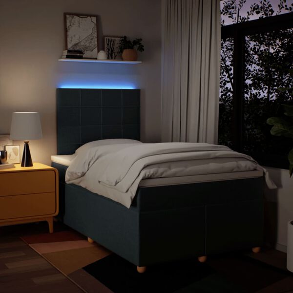 vidaXL kontinentaalvoodi madratsiga, sinine, 120 x 190 cm, kangas