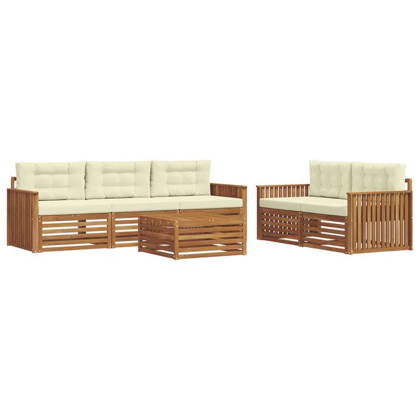 vidaXL V&auml;li diivanikomplekt padjaga 6 pcs Looduslik ja kreem