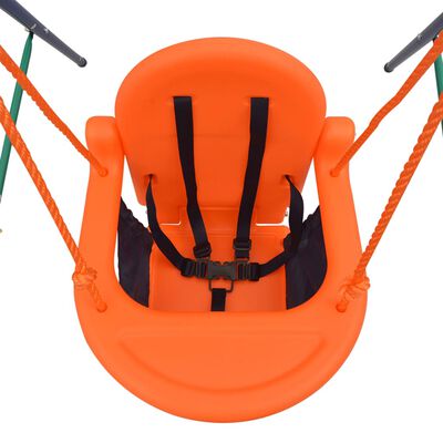 vidaXL väikelapse kiigekomplekt turvarihmaga, oranž