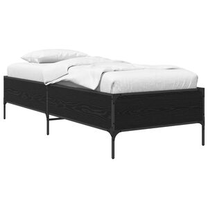 vidaXL Voodi raam Must tamm 80 x 200 cm Tehispuit