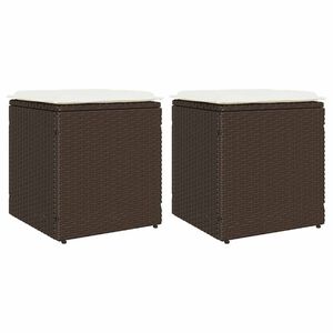 vidaXL Aiataburetid patjadega 2 tk Pruun 40x40x43 cm pol&uuml;rotang