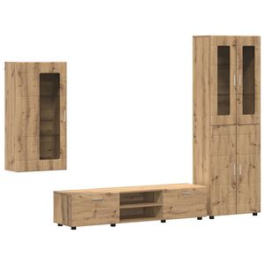vidaXL Telerikapi komplekt sahtliga FLORIN 3 pcs K&auml;sit&ouml;&ouml;puu Tehispuit