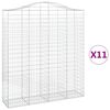 vidaXL kaarekujulised gabioonkorvid 11 tk, 200x50x220/240 cm, raud