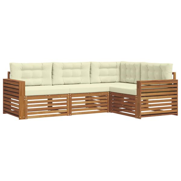 vidaXL V&auml;li diivanikomplekt padjaga 4 pcs Looduslik ja kreem