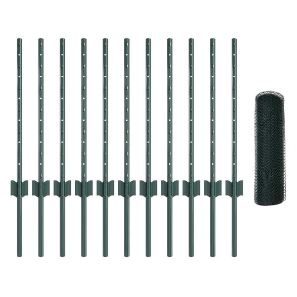 vidaXL Aed koos postiga Roheline 0,6 x 25 m Terased ja PVC