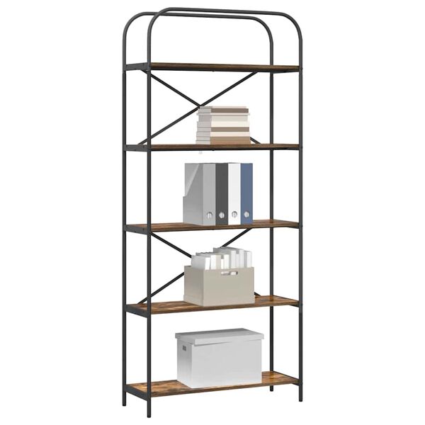 vidaXL Raamatukapp Suitsetatud tamm 80 x 30 x 183 cm Tehispuit