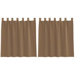 vidaXL aasadega voilee kardinad 2 tk, helepruunid, 140 x 140 cm