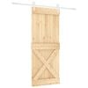 vidaXL Libisev uks Looduslik ja Valge 100 x 210 cm Toekas m&auml;nnipuit