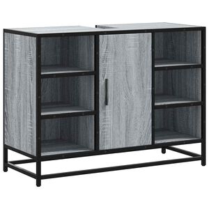 vidaXL vannitoakapp valamu, hall Sonoma tamm, 80x33x60 cm, tehispuit