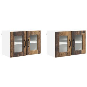 vidaXL K&ouml;&ouml;gikapp riiuliga 2 pcs Vana puit 60 x 31 x 40 cm Tehispuit