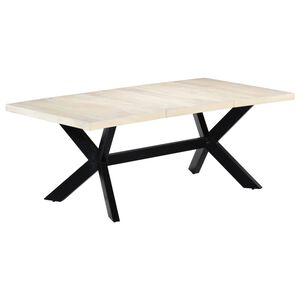 vidaXL s&ouml;&ouml;gilaud, valge, 200 x 100 x 75 cm, toekas mangopuit