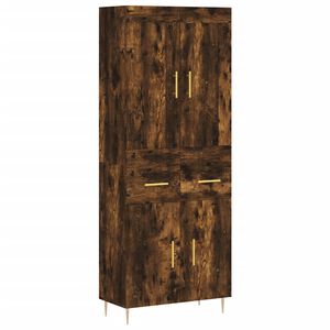 vidaXL k&otilde;rge kapp, suitsutatud tamm, 69,5 x 34 x 180 cm, tehispuit