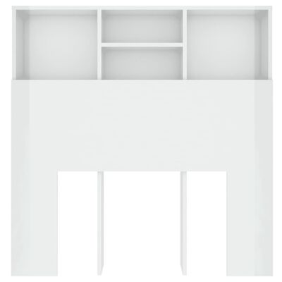 vidaXL voodipeatsi kapp, kõrgläikega valge, 100 x 19 x 103,5 cm