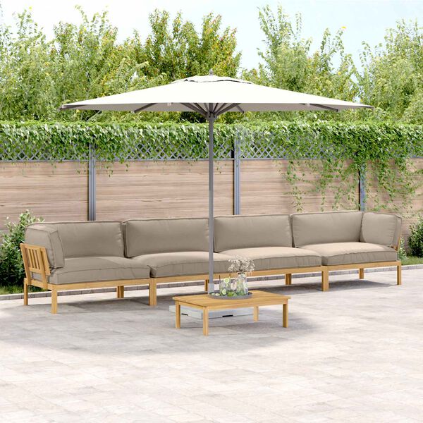 vidaXL Diivanikomplekt padjaga 5 pcs Pruunikashall Tugev akatsiapuu