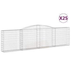 vidaXL kaarekujulised gabioonkorvid 25 tk, 400x30x100/120 cm, raud